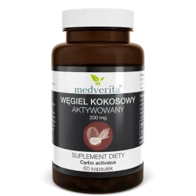 [5903686581540] Medverita Węgiel Kokosowy Aktywowany 200mg x 60 kaps.