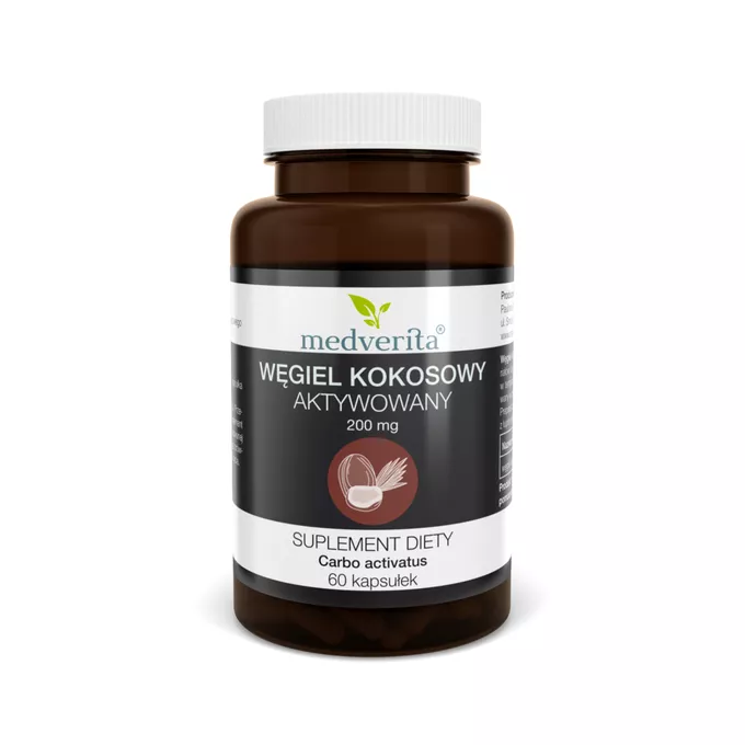 [5903686581540] Medverita Węgiel kokosowy aktywny 200 mg 60 kaps