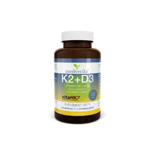 [5905669084161] Medverita Witamina K2 MK-7 100 ug + D3 2000IU 120k