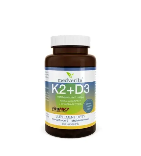 [5905669084154] Medverita Witamina K2 MK-7 100 ug + D3 2000IU 60k