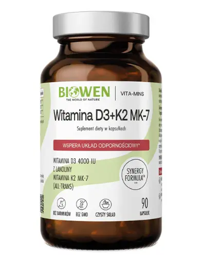 [5904806120786] Biowen Witamina D3+K2MK7 4000 IU x 90 kaps.