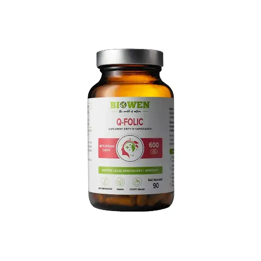 [5904806120694] Biowen Q-Folic 600μg (Kwas Foliowy Metylowany) x 90 kaps.