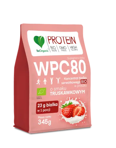 [5903242584916] BeOrganic Białko Serwatkowe WPC 80 Truskawka BIO 345g