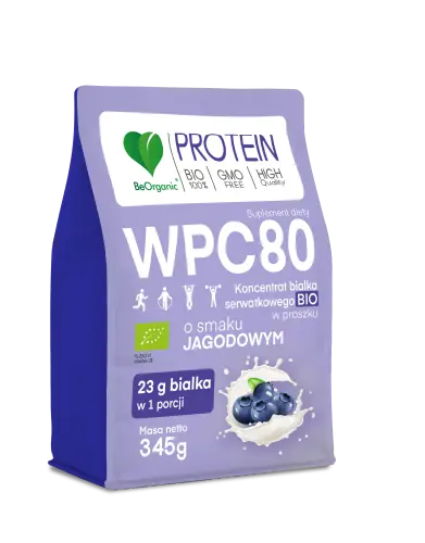 [5903242584909] BeOrganic Białko Serwatkowe WPC 80 Jagoda BIO 345g