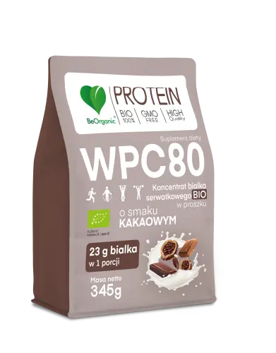 [5903242584886] BeOrganic Białko Serwatkowe WPC 80 Kakao BIO 345g