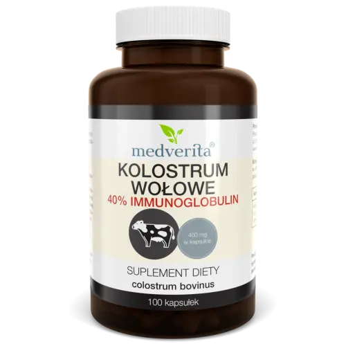 [5900718340915] Medverita Kolostrum Wołowe 40% Immunoglobulin x 100 kaps.