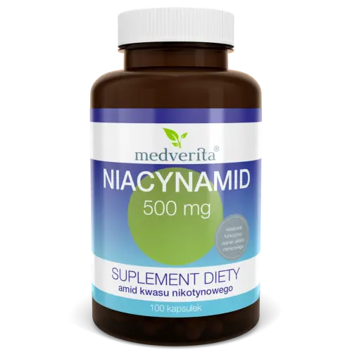 [5903686580628] Medverita Niacynamid Amid Kwasu Nikotynowego 500mg x 100 kaps.