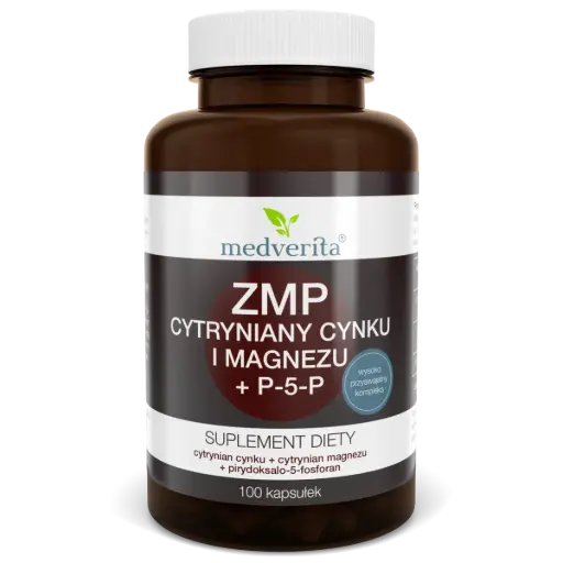 [5900718340465] Medverita ZMP Cytryniany Zn i Mg + P-5-P x 100 kaps.