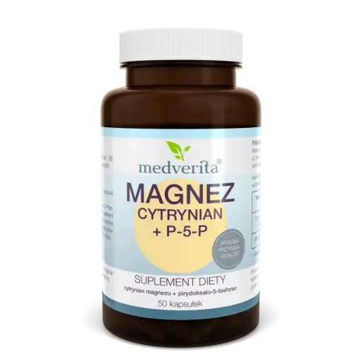 [5900718340540] Medverita Magnez Cytrynian + P-5-P x 50 kaps.