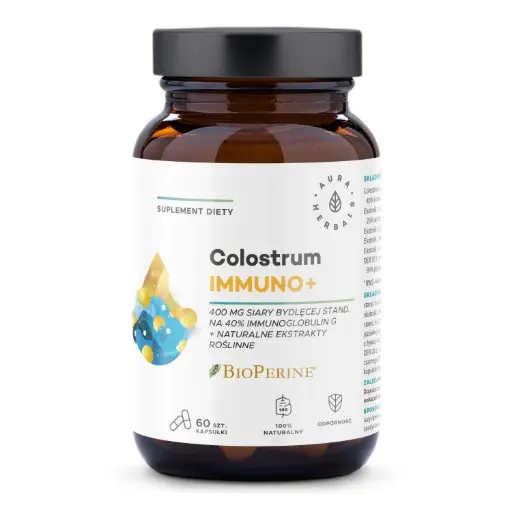 [5902479613666] Aura Herbals Colostrum Immuno+ BioPerine® x 60 kaps.