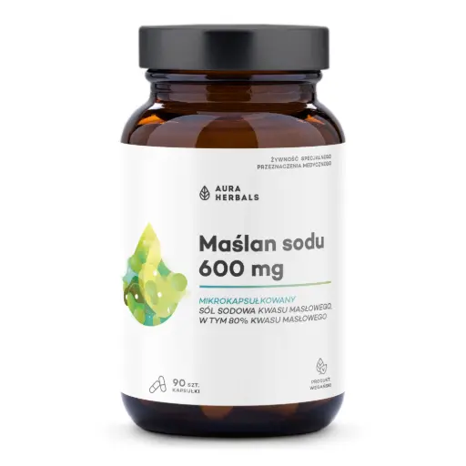 [5902479613963] Aura Herbals Maślan Sodu Mikrokapsułkowany 600 mg x 90 kaps.