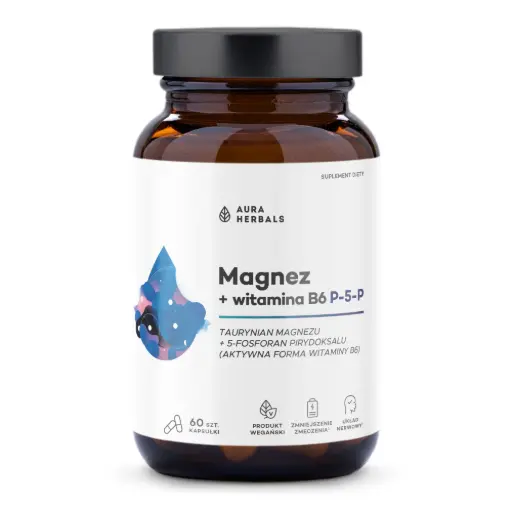 [5902479614205] Aura Herbals Magnez + Witamina B6 (P-5-P) x 60 kaps.