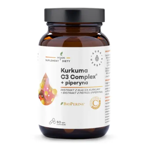 [5902479614823] Aura Herbals Kurkuma 500mg C3 Complex® + Piperyna x 60 kaps.