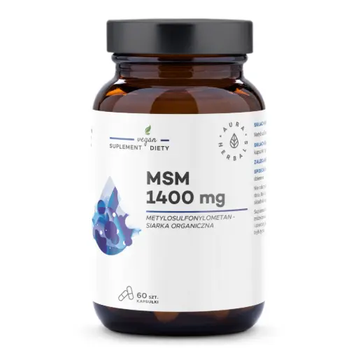 [5902479615745] Aura Herbals MSM 1400mg Siarka Organiczna x 60 kaps.