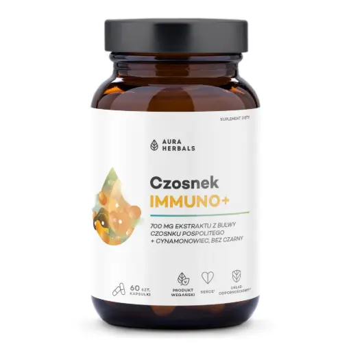 [5902479613291] Aura Herbals Czosnek Immuno+ x 60 kaps.