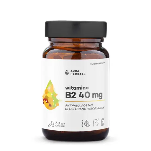 [5902479615752] Aura Herbals Witamina B2 R-5-P 40mg Ryboflawina x 60 kaps.