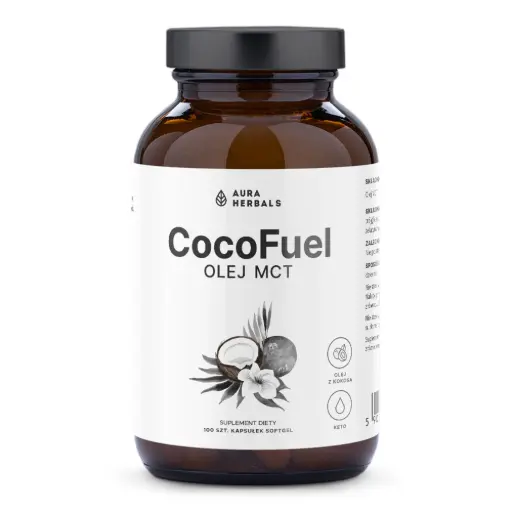 [5902479614854] Aura Herbals Coco Fuel Olej MCT x 100 kaps.