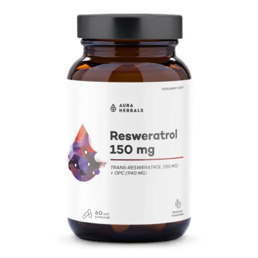 [5902479615929] Aura Herbals Resweratrol 150mg x 60 kaps.