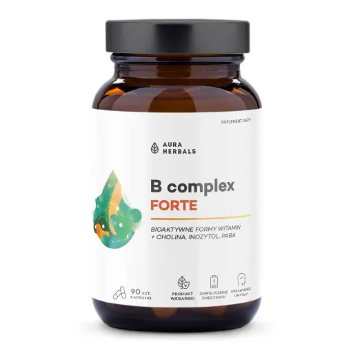[5902479616360] Aura Herbals Witamina B Complex FORTE x 90 kaps.