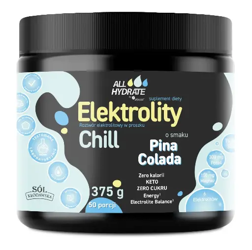 [5903242584701] ALLHydrate, Elektrolity CHILL o smaku Pina colada 375 g 